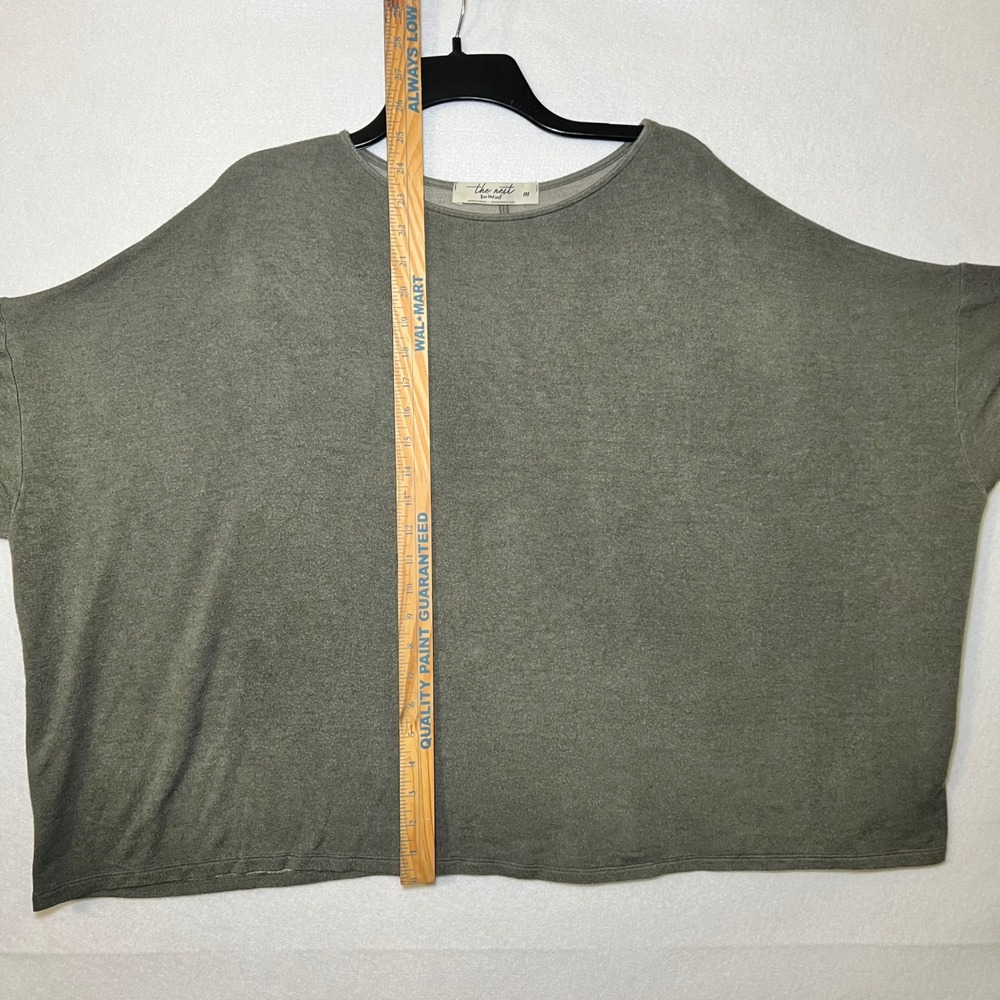 Three Bird Nest-The Nest Coastal Fisherman Green Oversized Boxy Boho Top Women M - Picture 8 of 9